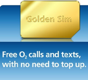 O2 Golden Sim Card Free O2 to O2 texts and calls